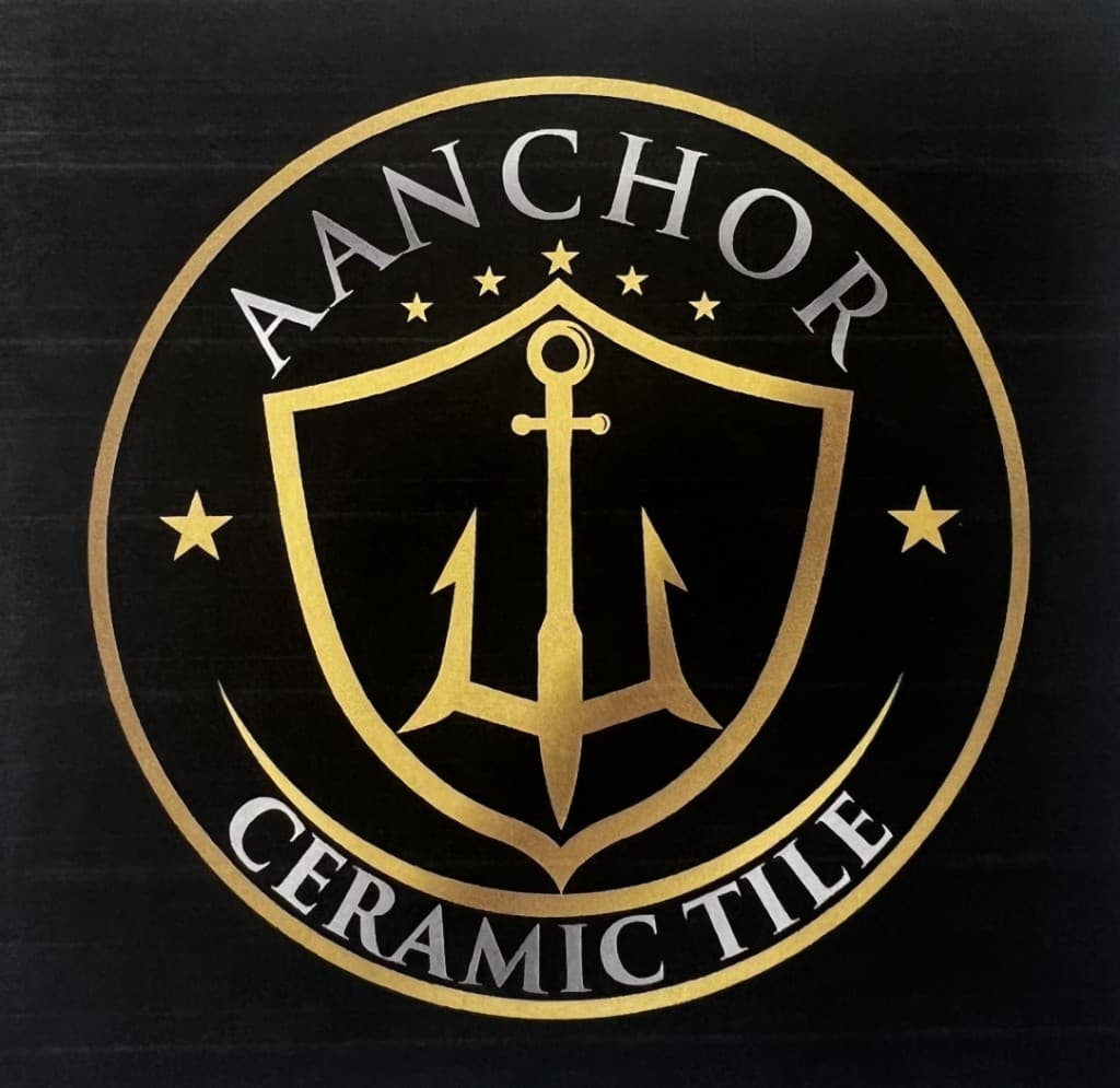 AAnchor Ceramic Tile circular gold and black logo